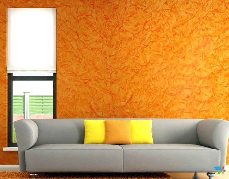 Vibrant orange textured wall